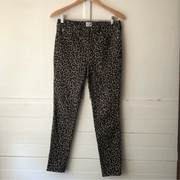Like New J.Crew 10" Highest-Rise Stretch Skinny Toothpick Jean Leopard Print 28 - Picture 5 of 12